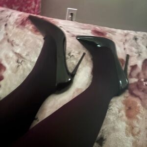 Classic Black Patent Stiletto Pumps - Women